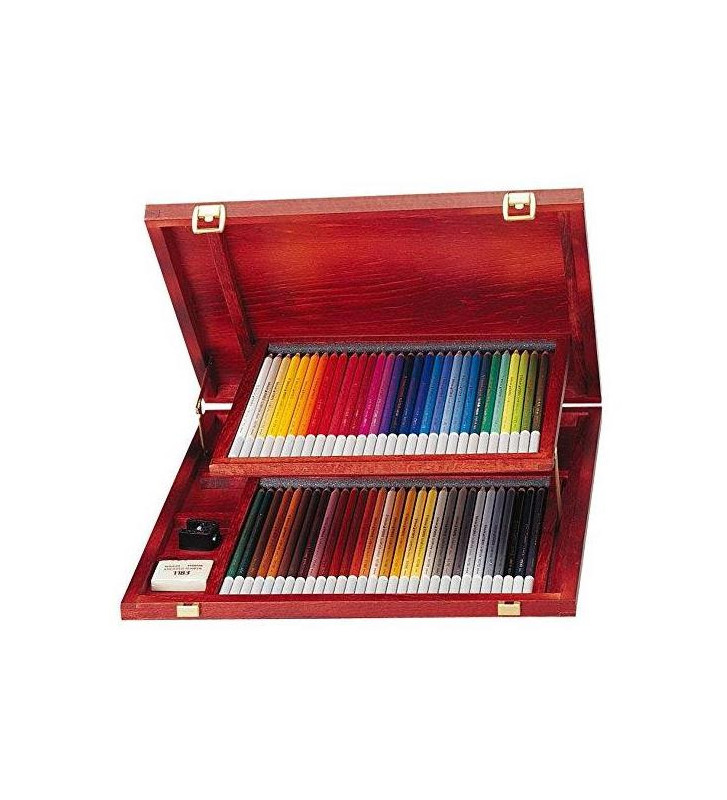 Lot de 3 Coffrets bois de 60 crayons de couleur fusain pastel CarbOthello+1 taille crayons+1 go...