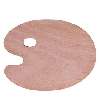 Palette pour peinture en bois forme ovale 24 x 30 cm