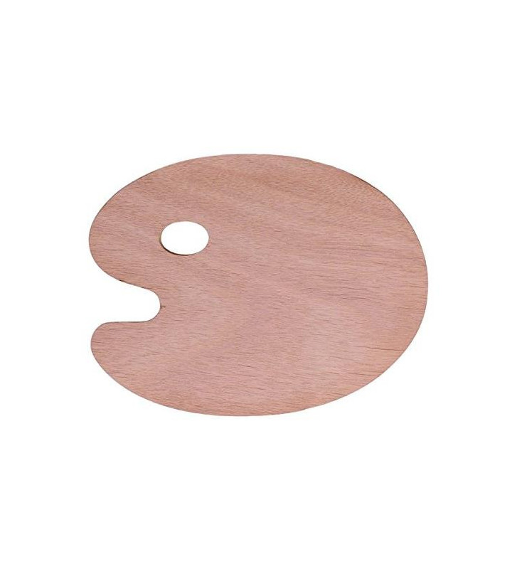 Palette pour peinture en bois forme ovale 24 x 30 cm