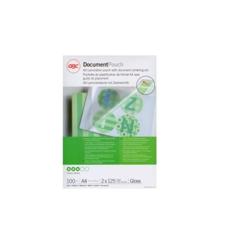 Lot de 50 Pochettes de plastification format A4 brillant 2x250 microns