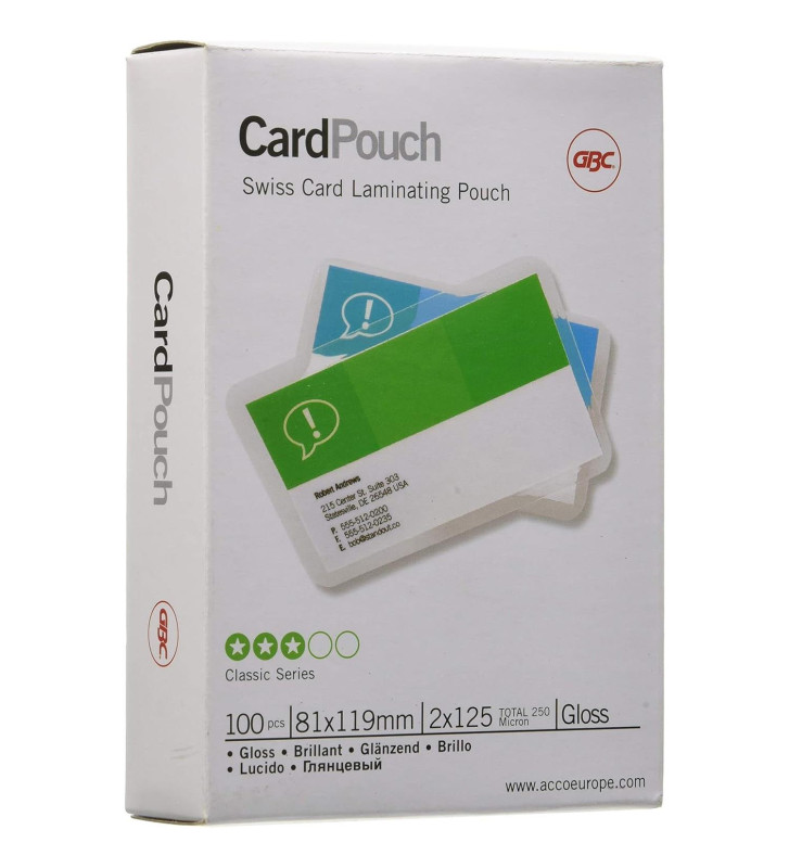 Lot de 100 Pochettes format carte 83x119 mm 2x125mic brillantes