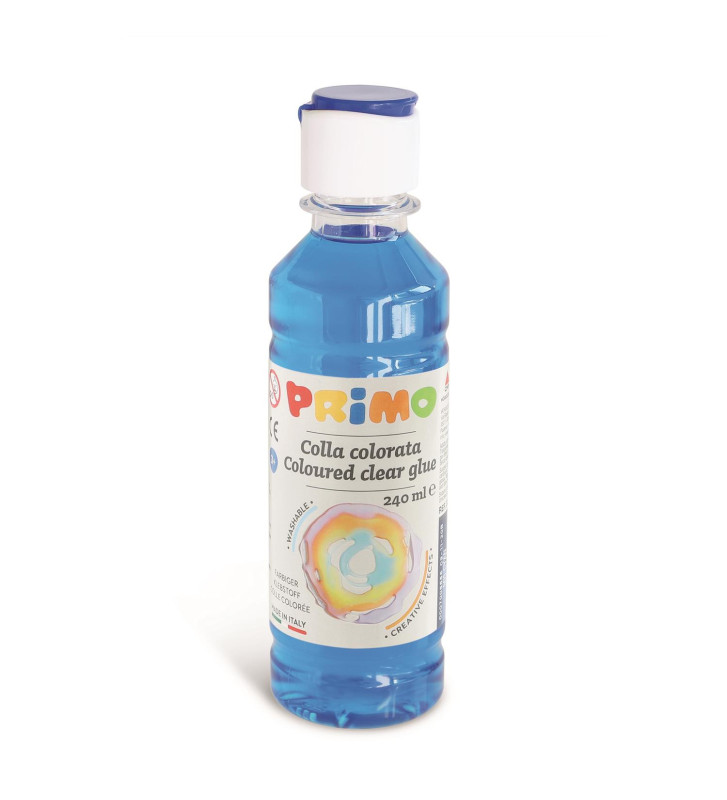 Flacon 240 ml Colle colorée à base d’eau, bouchon doseur CYAN 501