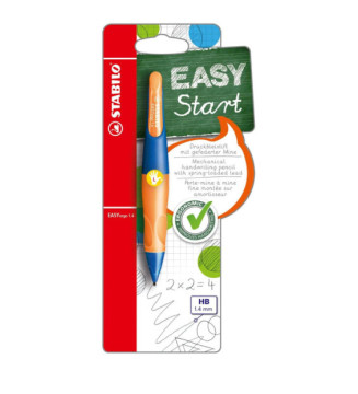 Porte-mines Ergonomique EASYergo 1,4 mm 1.4 Gaucher bleu / orange+3 mines HB