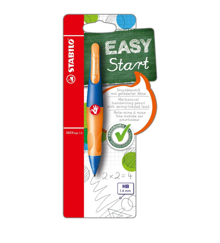 Porte-mines Ergonomique EASYergo 1,4 mm Droitier bleu / orange+3 mines HB