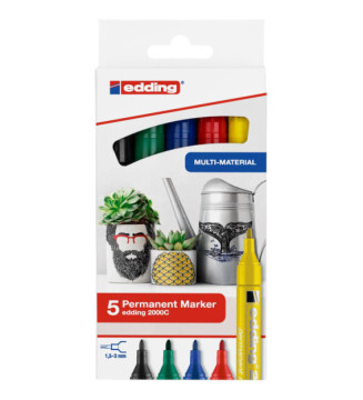 Marqueur Permanent 2000 c Etui de 5 Assorti 1,5-3 mm