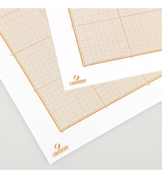 Pack 50 Feuilles Papier Dessin Millimétré 650 x 500 mm 90g Bistre