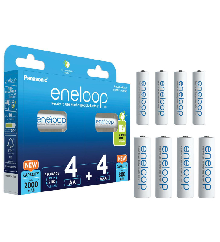 Eneloop Combipack Piles Rechargeables 4xAA (2000 mAh)+4xAAA (800 mAh)