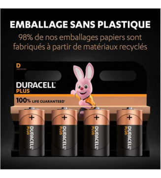 Blister de 4 Piles Plus 100% Alcaline MN1400 C LR14