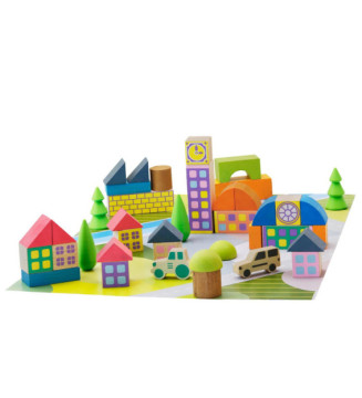 Minivillage de 40 pièces en hêtre Massif