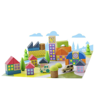 Minivillage de 40 pièces en hêtre Massif
