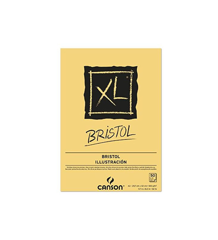 Bloc de 50 feuilles croquis et études XL Bristol A3 180g Blanc