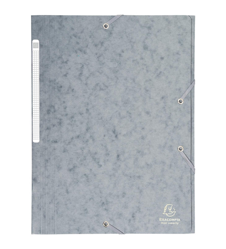Chemise à élastiques Maxi capacity carte lustrée 425g - A4 - Gris