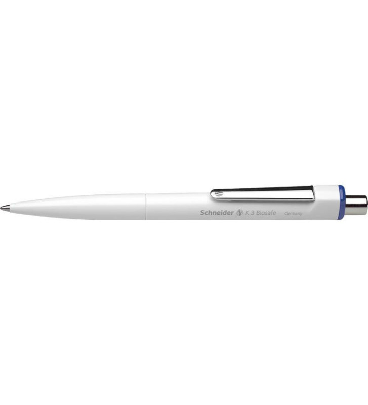 Stylo à bille K3 Biosafe blanc Pointe Moyenne Bleu