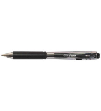Stylo à bille rétractable Easy-Push BK437 Pointe Fine Noir
