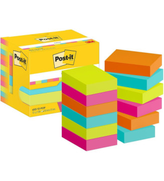 Pack de 12 Bloc-note Adhésif 38 x 51 mm Poptimistic