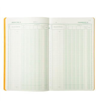 Piqûre 32x19,5cm Journal de caisse ou banque 5 débits - 5 crédits 31 lignes 80 pages - Couleurs...