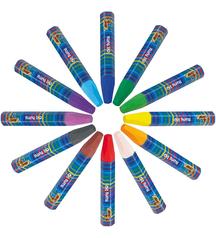 Etui plastique 24 Craies Pastel à l'Huile Corps triangulaire facile à tenir