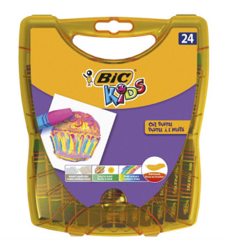 Etui plastique 24 Craies Pastel à l'Huile Corps triangulaire facile à tenir