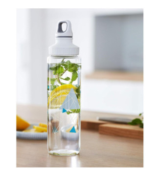 Gourde en plastique, 0,7 litre, Geometry bleu