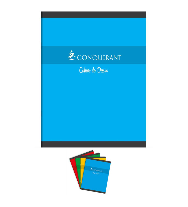 Cahier de Dessin 17x22cm 16 pages 90g uni coloris aléatoire