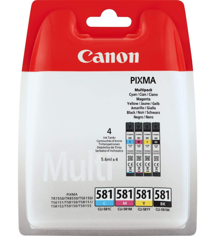 Multipack 4 Cartouches CLI-581 Noir Cyan Mag Jaune