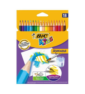 Etui de 18 crayons de couleur KIDS AQUACOULEUR 18 Couleurs
