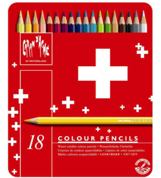 Etui métal de 18 Crayons de couleur Swisscolor
