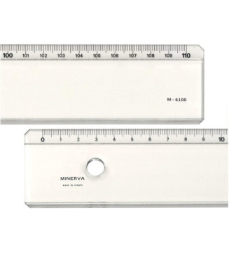 Règle 1 biseau mm côté anti-tâches en 110 cm