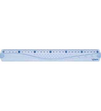 règle plate Geometric en plastique transparent 30 cm