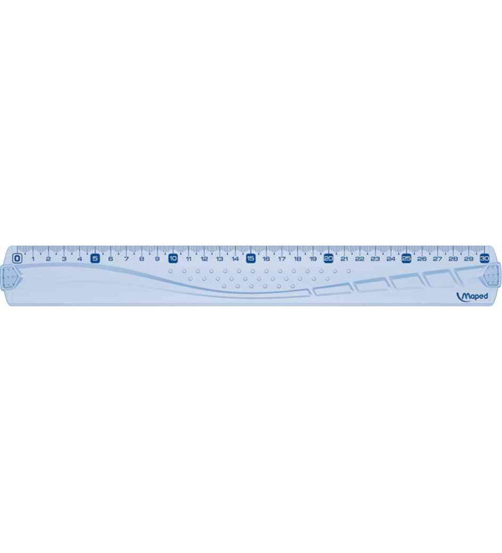 règle plate Geometric en plastique transparent 30 cm