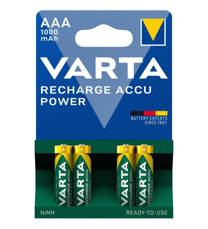 4 Batteries Rechargeables NiMH AAA 1.2 V 1000 mAh