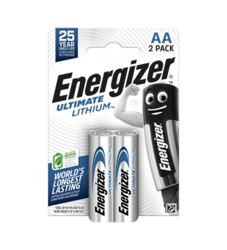 Blister de 2 Piles Ultimate Lithium L91 AA Mignon LR6 1,5V