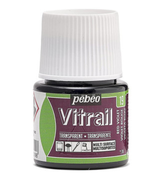 Flacon 45ml peinture VITRAIL transparent Violet Rouge