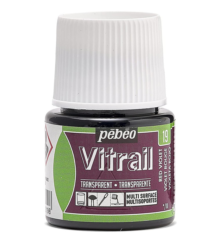 Flacon 45ml peinture VITRAIL transparent Violet Rouge