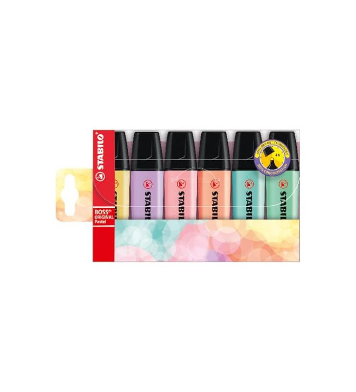 Etui de 6 surligneurs STABILO BOSS ORIGINAL Pastel Assortis