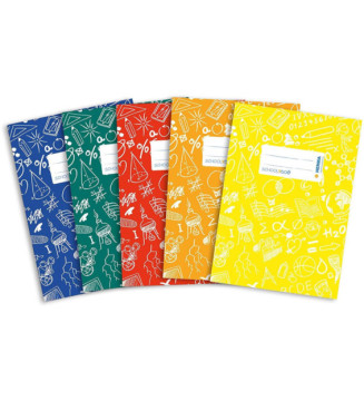 Lot de 5 protège-cahiers avec étiquette inscriptible Format A5 en film polypropylène résistant ...