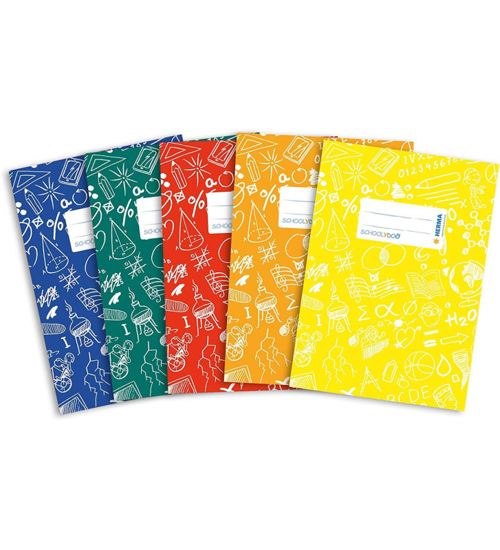 Lot de 5 protège-cahiers avec étiquette inscriptible Format A5 en film polypropylène résistant ...