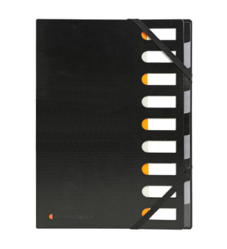 Trieur rigide HARMONIKA Exactive dos extensible 9 compartiments - Noir
