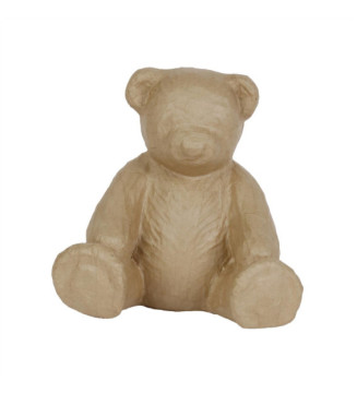 Support en papier brun mâché Ourson 35cm