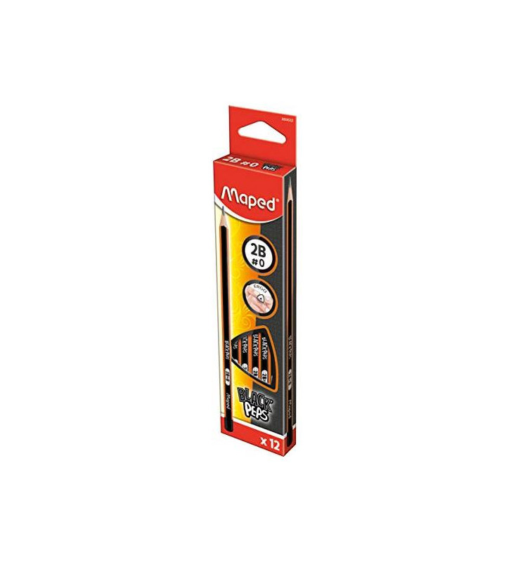 Boite de 12 Crayons à papier BLACK'PEPS 2B