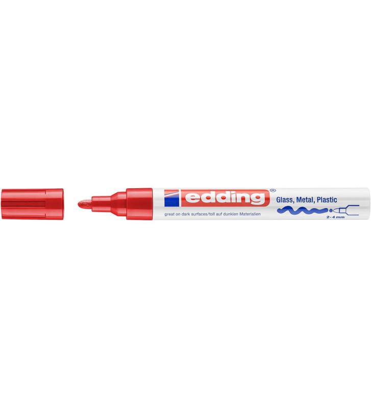 Marqueur Peinture brillante 750 Rouge Pointe Ronde 2-4 mm