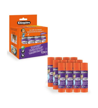 Boîte de 12 batons de colle 8g Cléostick Purple