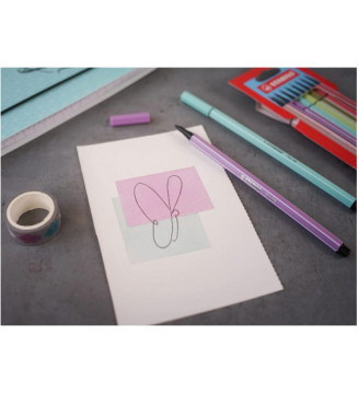 Stylo feutre Pen 68 Pointe Moyenne 1mm Rose poudré Blush