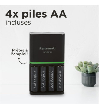 Chargeur Smart Plus pour 4 piles AA/AAA+4 piles AA rechargeable inclus
