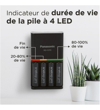 Chargeur Smart Plus pour 4 piles AA/AAA+4 piles AA rechargeable inclus
