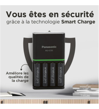 Chargeur Smart Plus pour 4 piles AA/AAA+4 piles AA rechargeable inclus