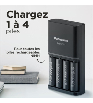Chargeur Smart Plus pour 4 piles AA/AAA+4 piles AA rechargeable inclus