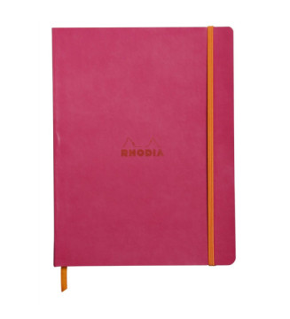 RHODIARAMA Carnet souple FRAMBOISE 19x25cm ligné 160p papier 90g