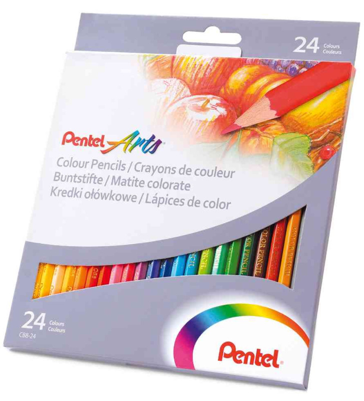 Etui de 24 Crayons de Couleur Hexagonaux