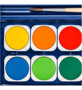 Boîte palette de peinture Noris Club 12 couleurs un pinceau et une gouache blanc